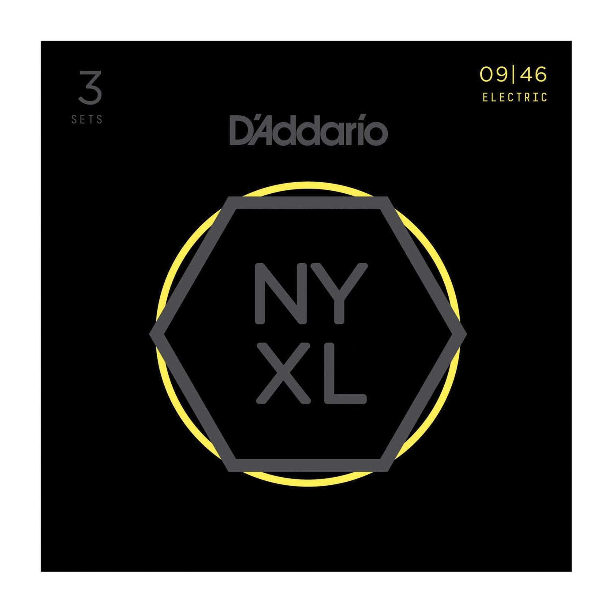D'Addario NYXL0946 Nickel Wound Electric Guitar Strings 9-46 3-Pack
