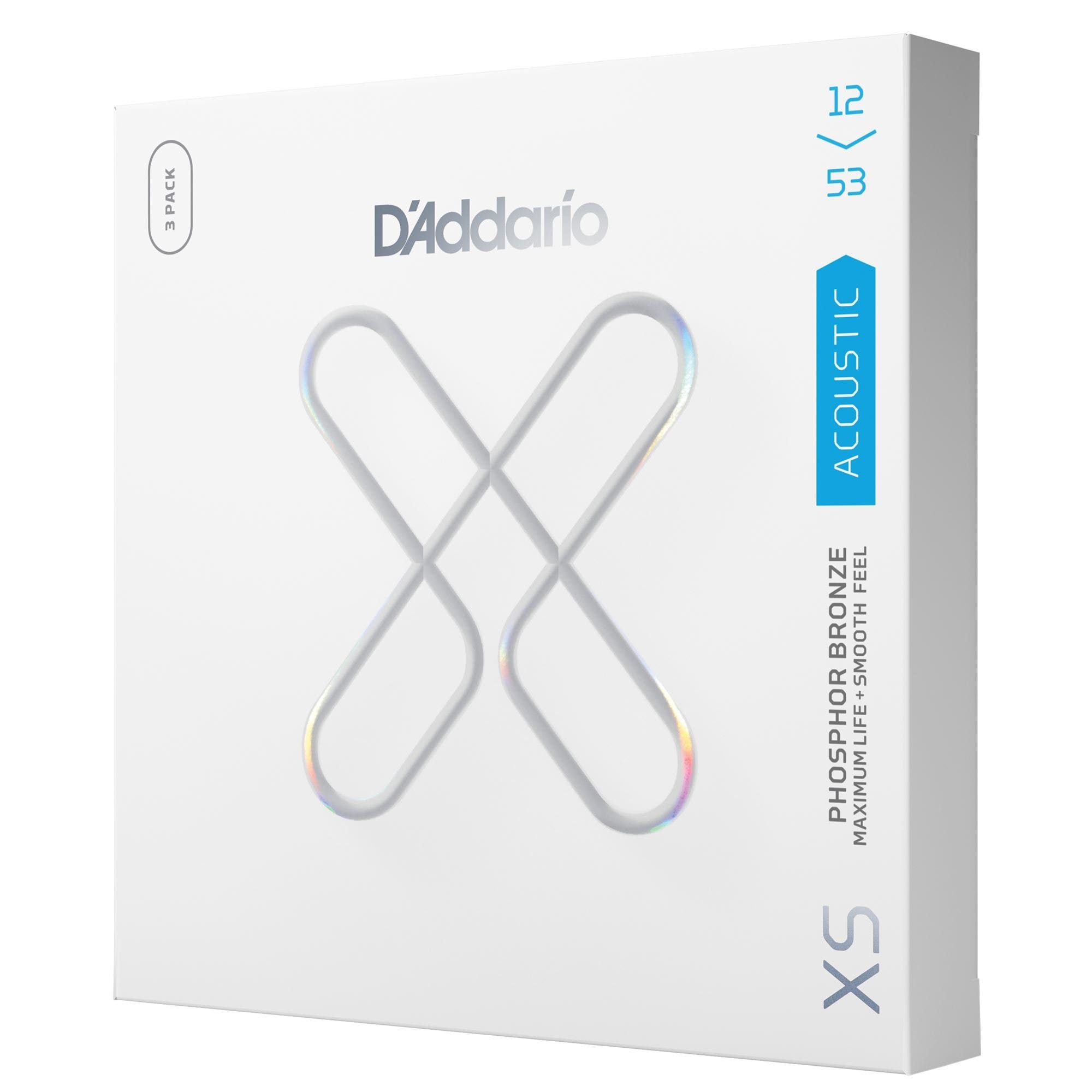 DAddario XSAPB1253 XS Acoustic Guitar Strings 3 Pack