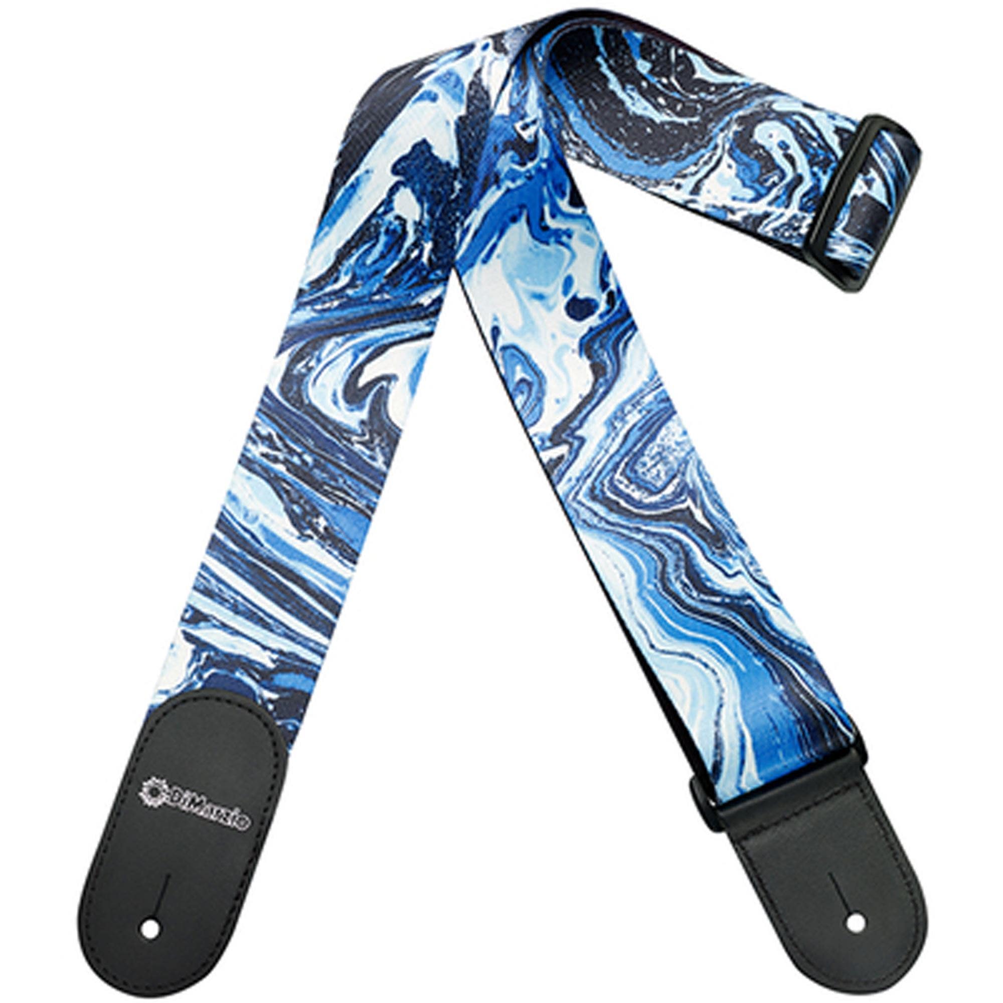 DiMarzio Steve Vai Universe Print Guitar Strap with Leather Ends