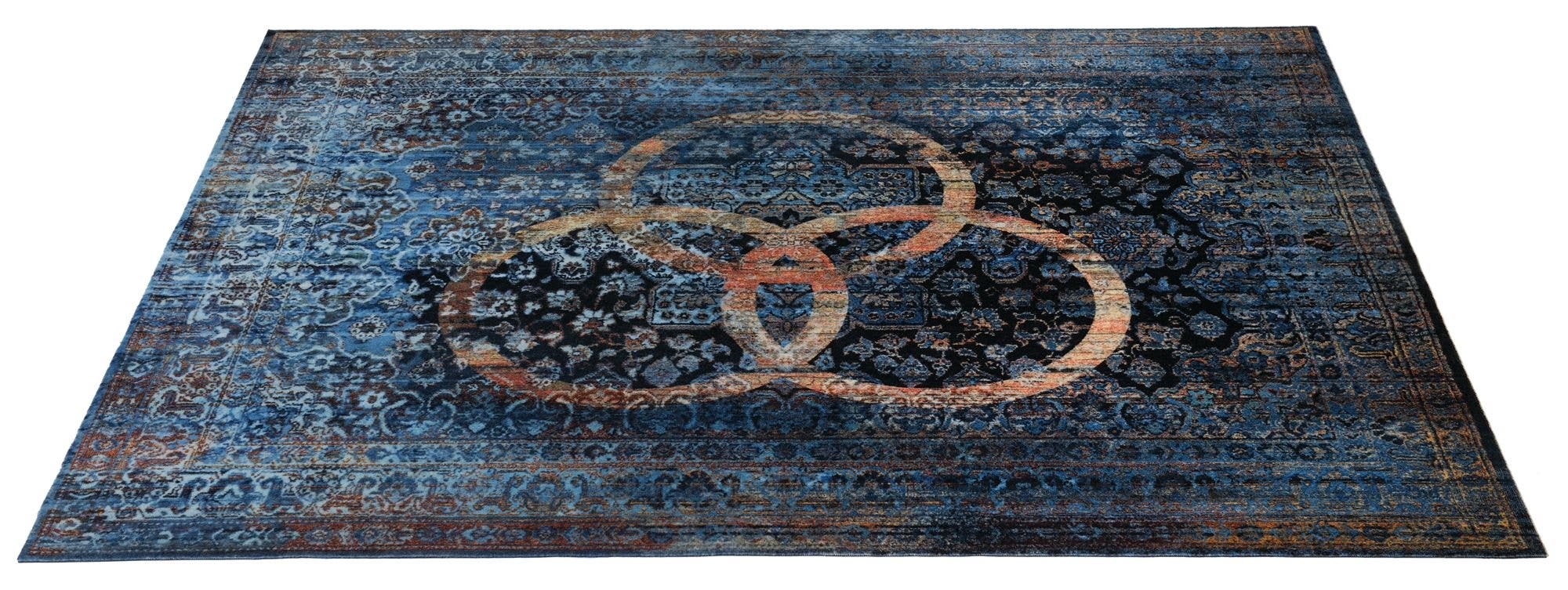 DRUMnBASE Vintage Persian Style Drum Rug 6' x 5.25'