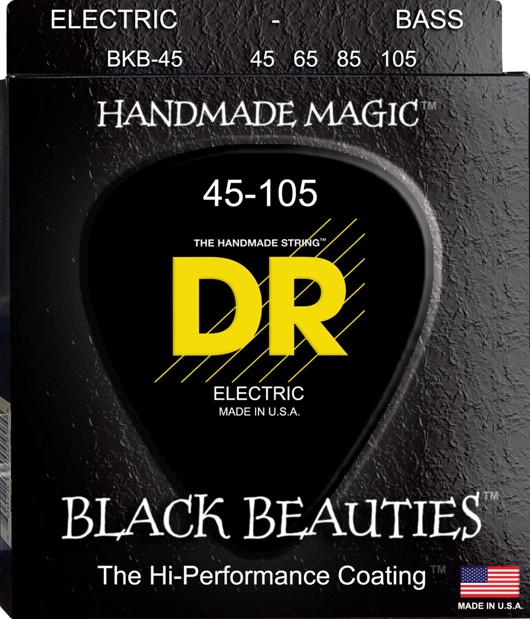 DR Strings BKB45 Black Beauties Coated Bass Strings Medium 45-105