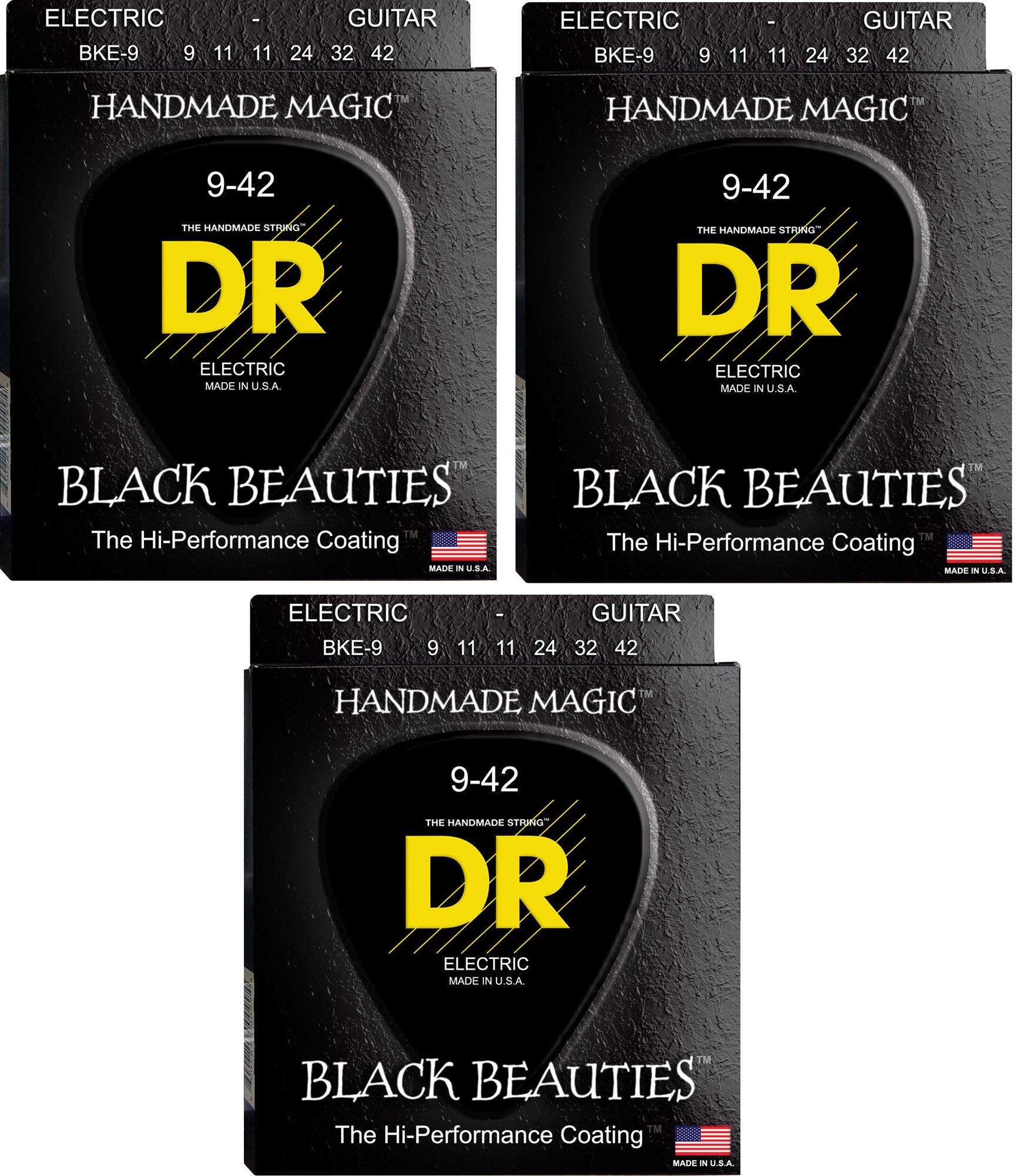 DR Strings BKE9 Black Beauties Electric Guitar Strings
