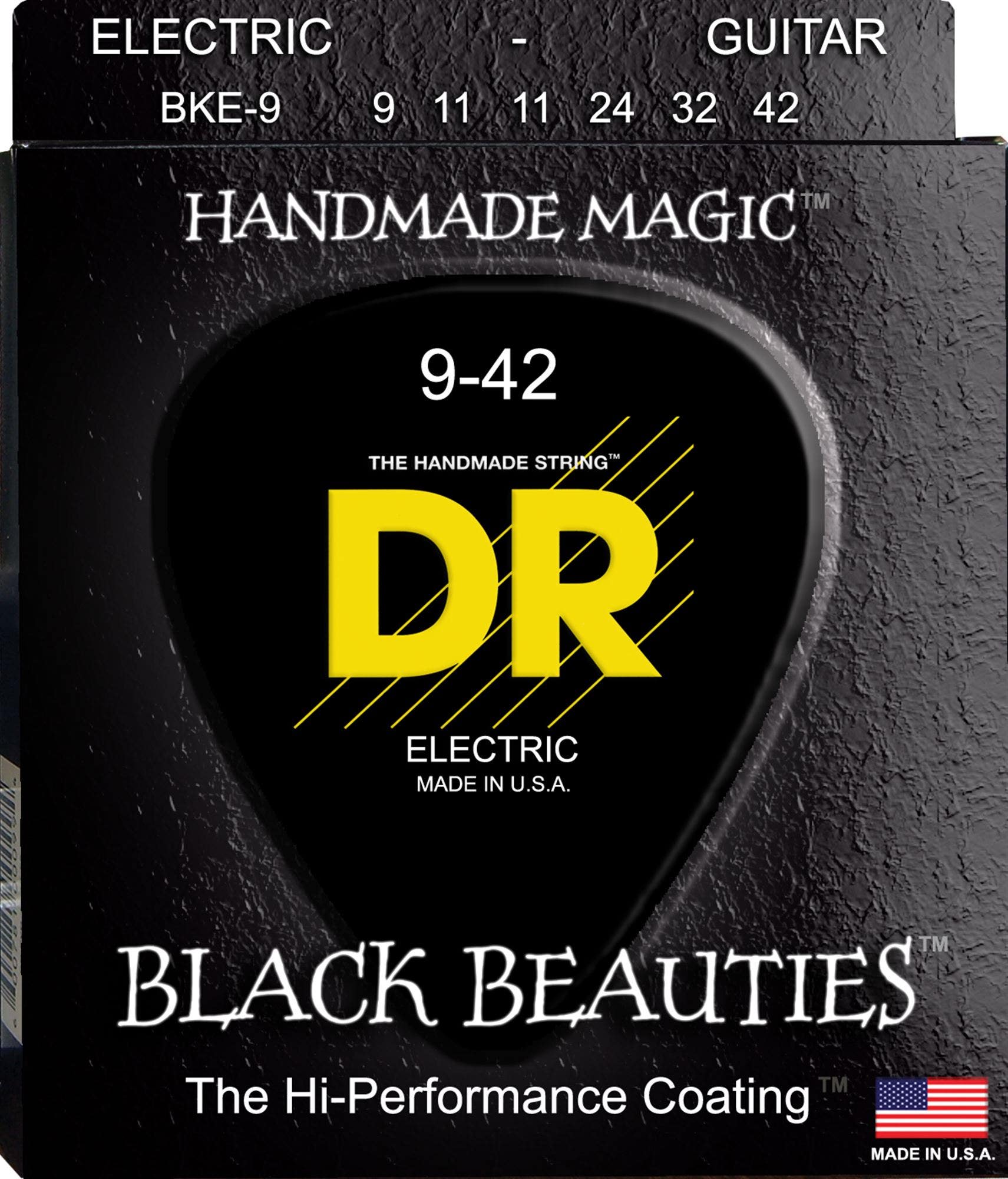 DR Strings BKE9 Black Beauties Electric Guitar Strings 9-46