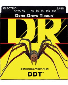 DR Strings DDT Drop Down Tuning 5 String Electric Bass Guitar Strings