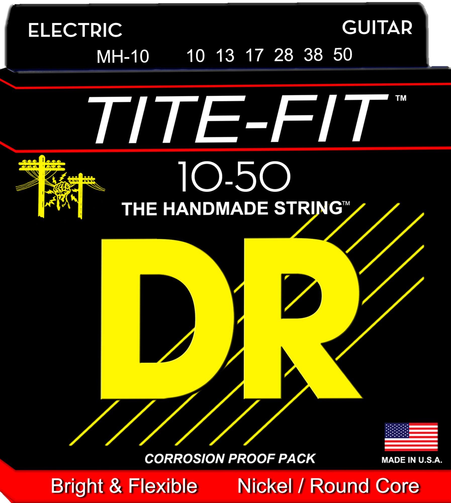 DR Strings MH10 Tite Fit Electric Guitar Strings 10-50