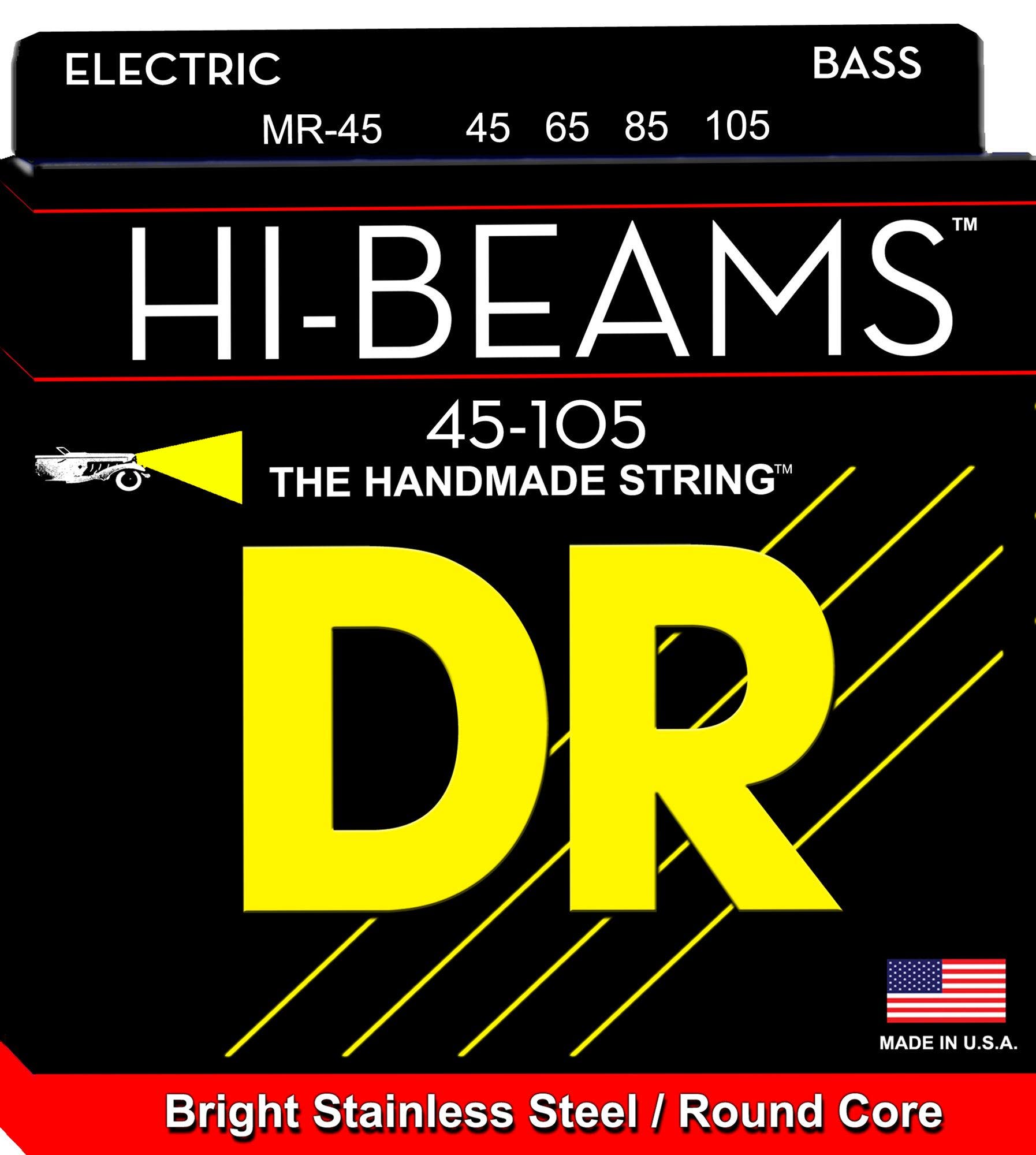 DR Strings MR45 Hi Beam Bass Guitar Strings Medium 45-105