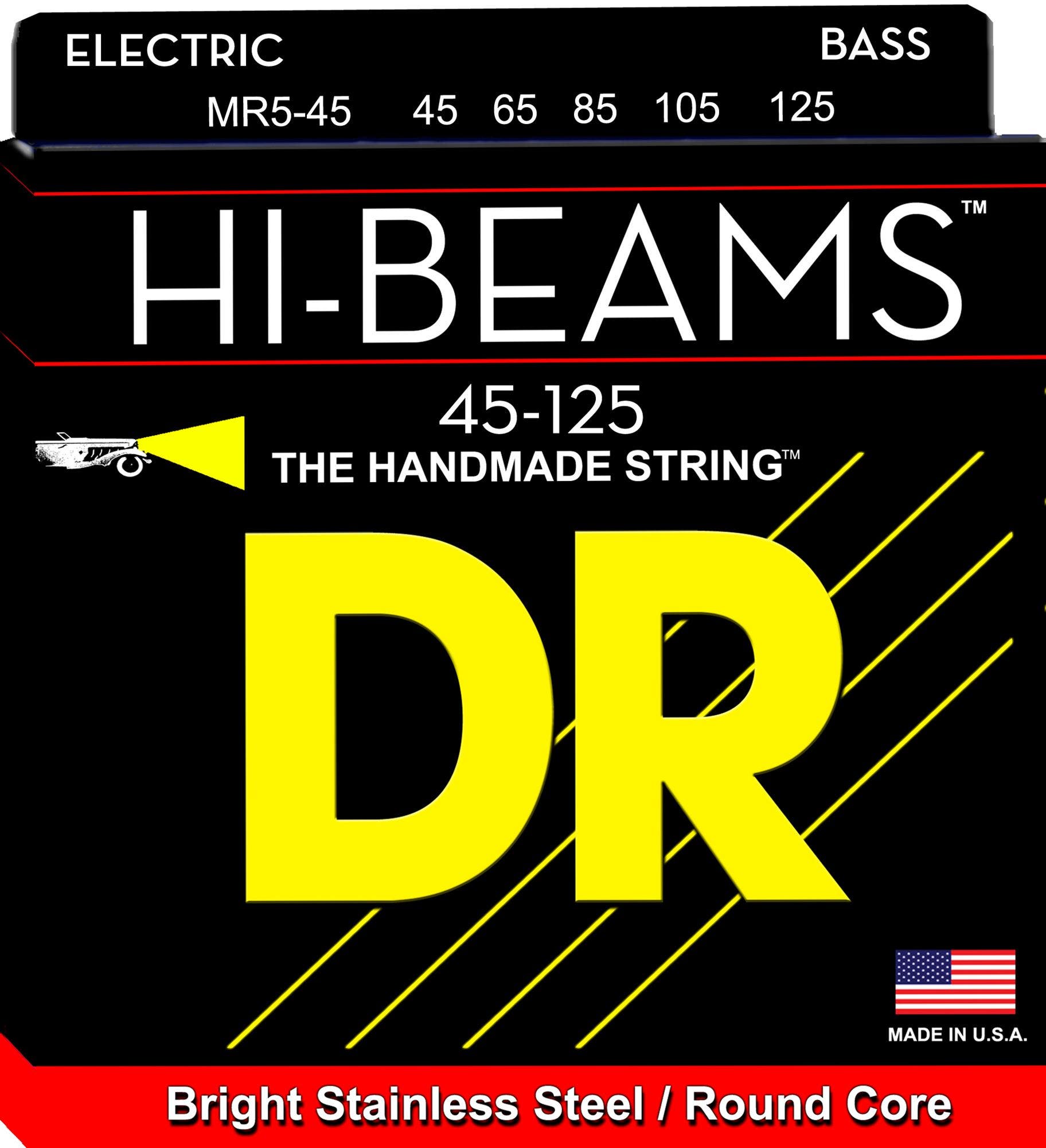 DR Strings MR545 Hi Beam 5-String Electric Bass Guitar Strings