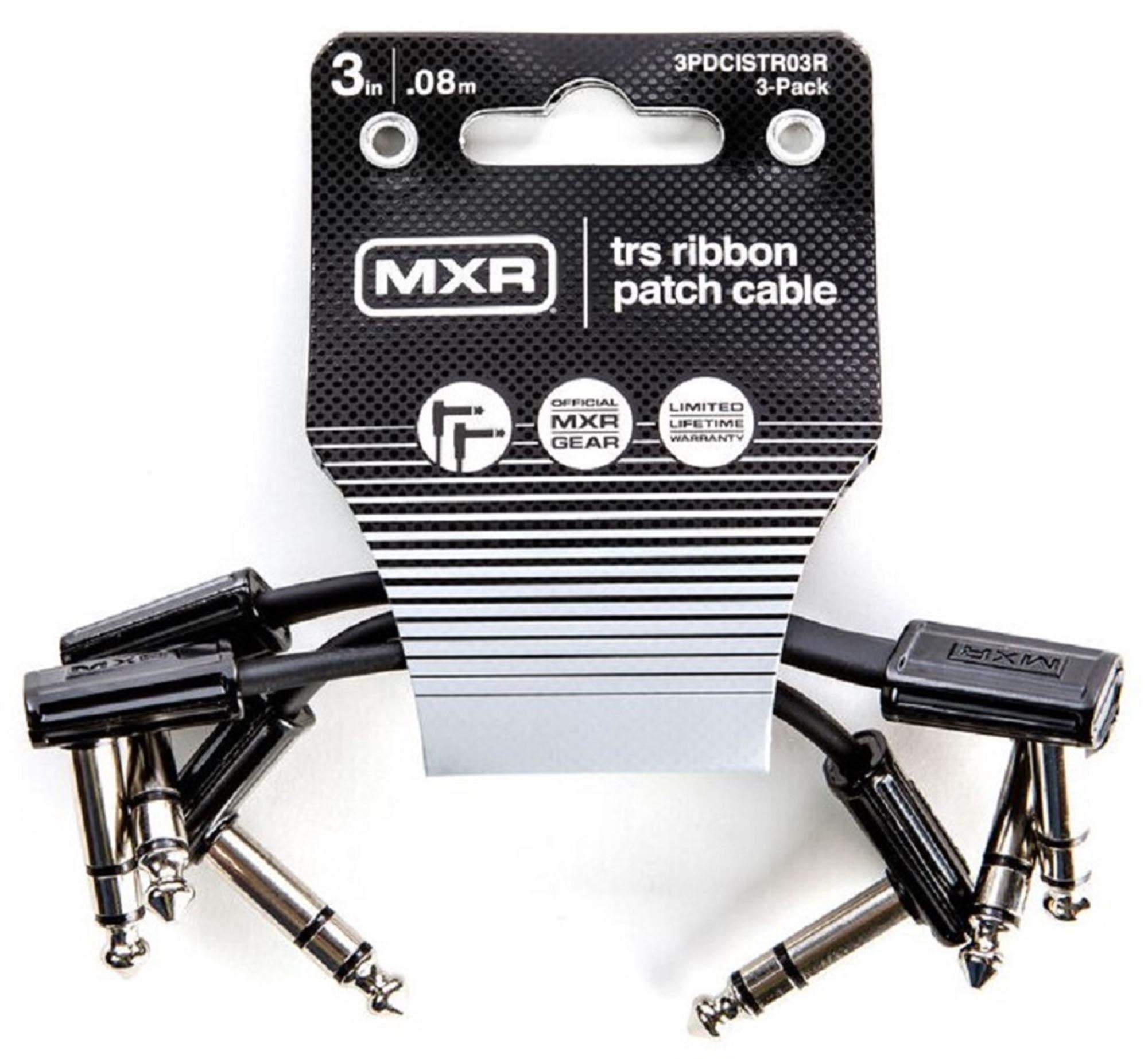 MXR 3PDCISTR Ribbon TRS Cable with Right Angle Ends 3 Pack