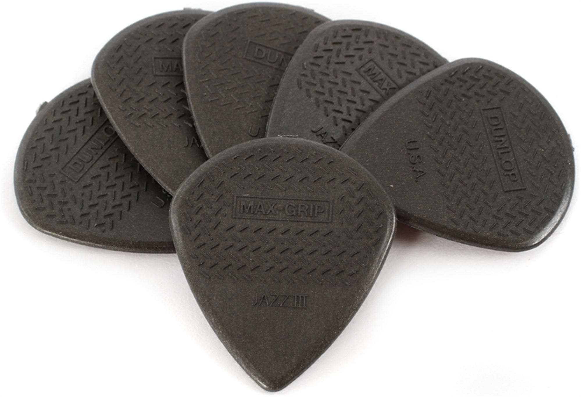 Dunlop 471P3 Max Grip Jazz III Guitar Picks 6 Pack