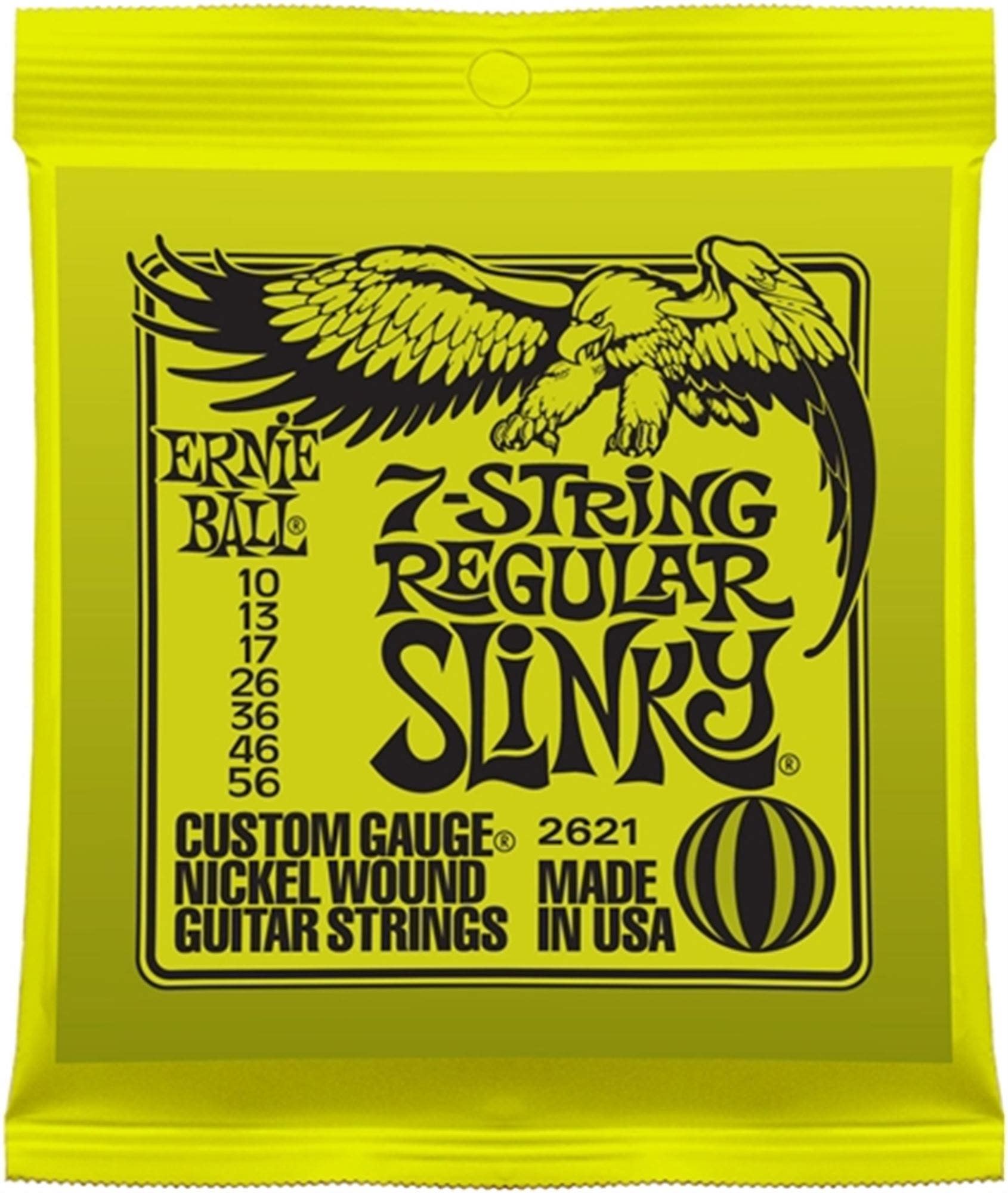 Ernie Ball 2621 7 String Regular Slinky Electric Guitar Strings 10-56
