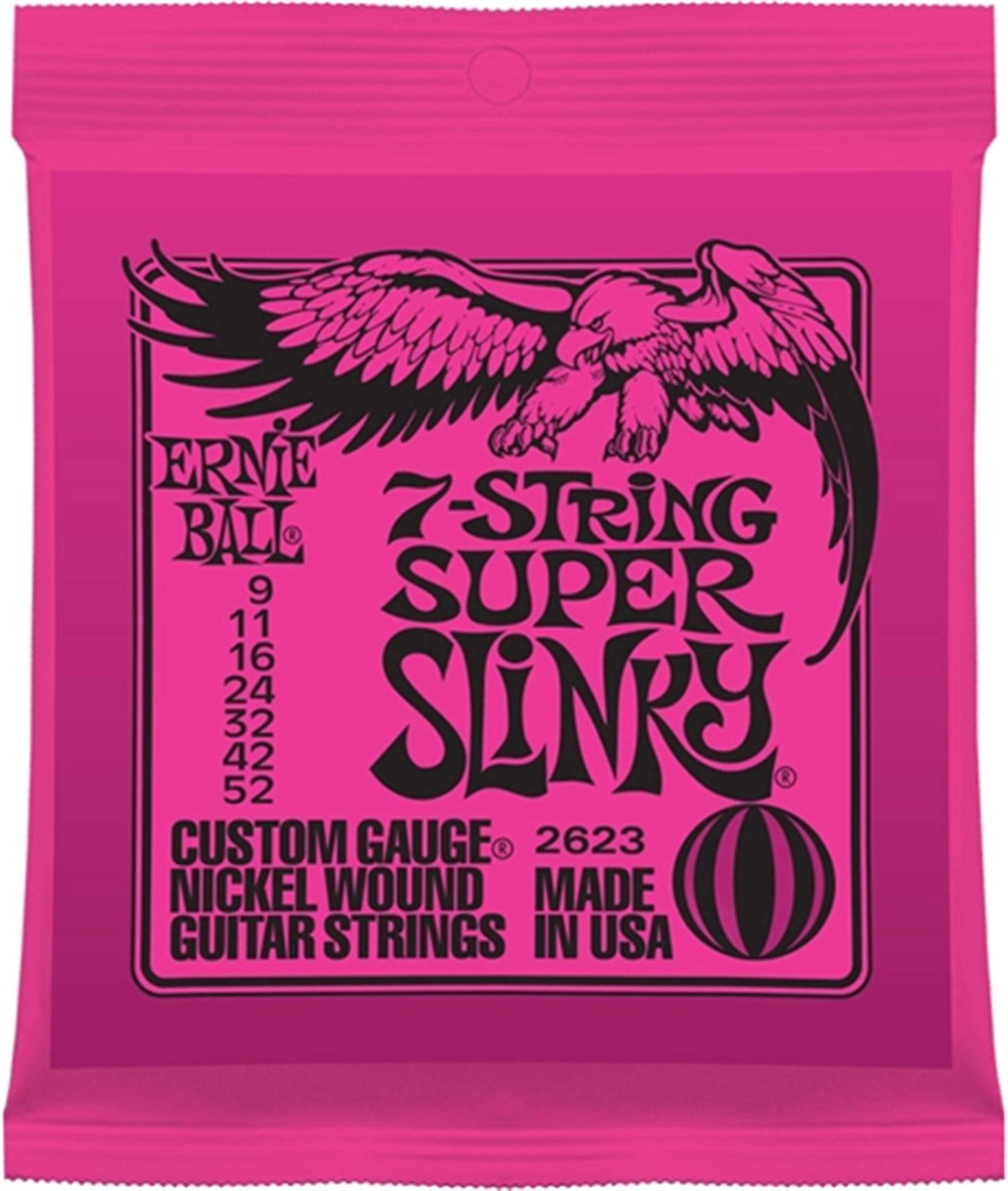 Ernie Ball 2623 7 String Super Slinky Electric Guitar Strings 9-52