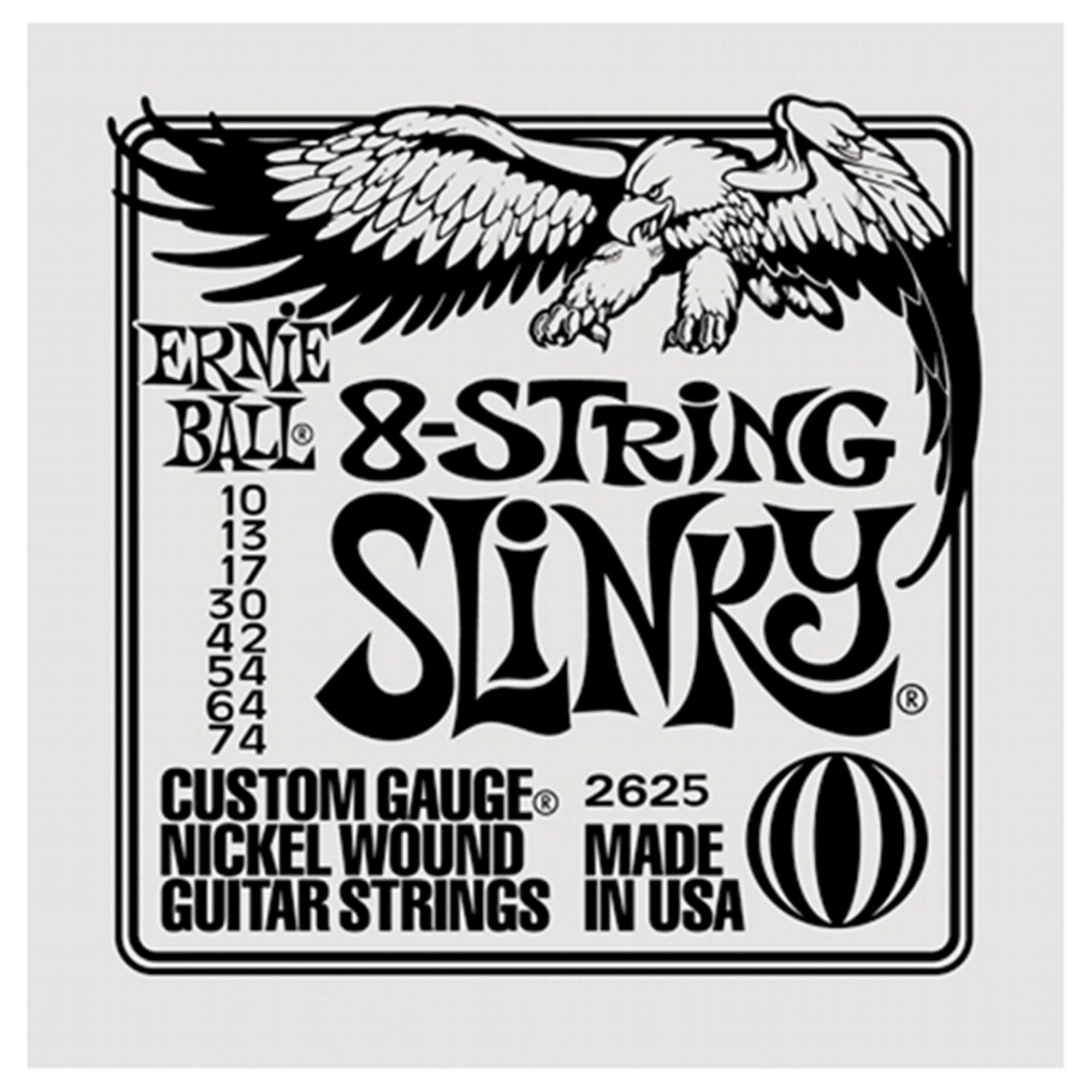 Ernie Ball 2625 8 String Slinky Electric Guitar Strings 10-74