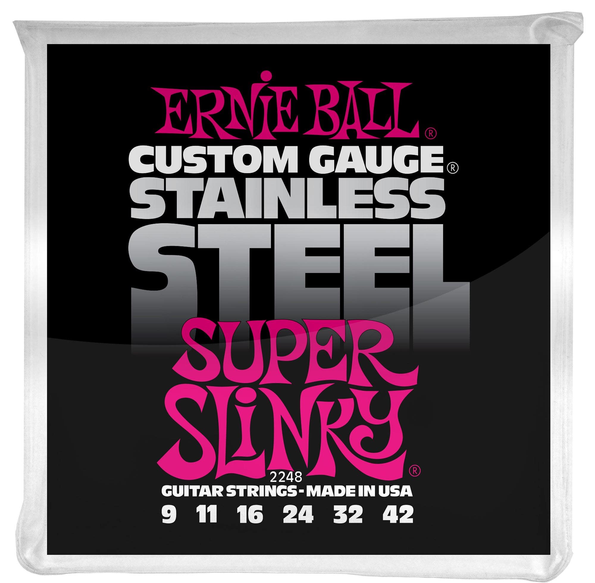 Ernie Ball 2248 Super Slinky Stainless Steel Wound Electric Strings