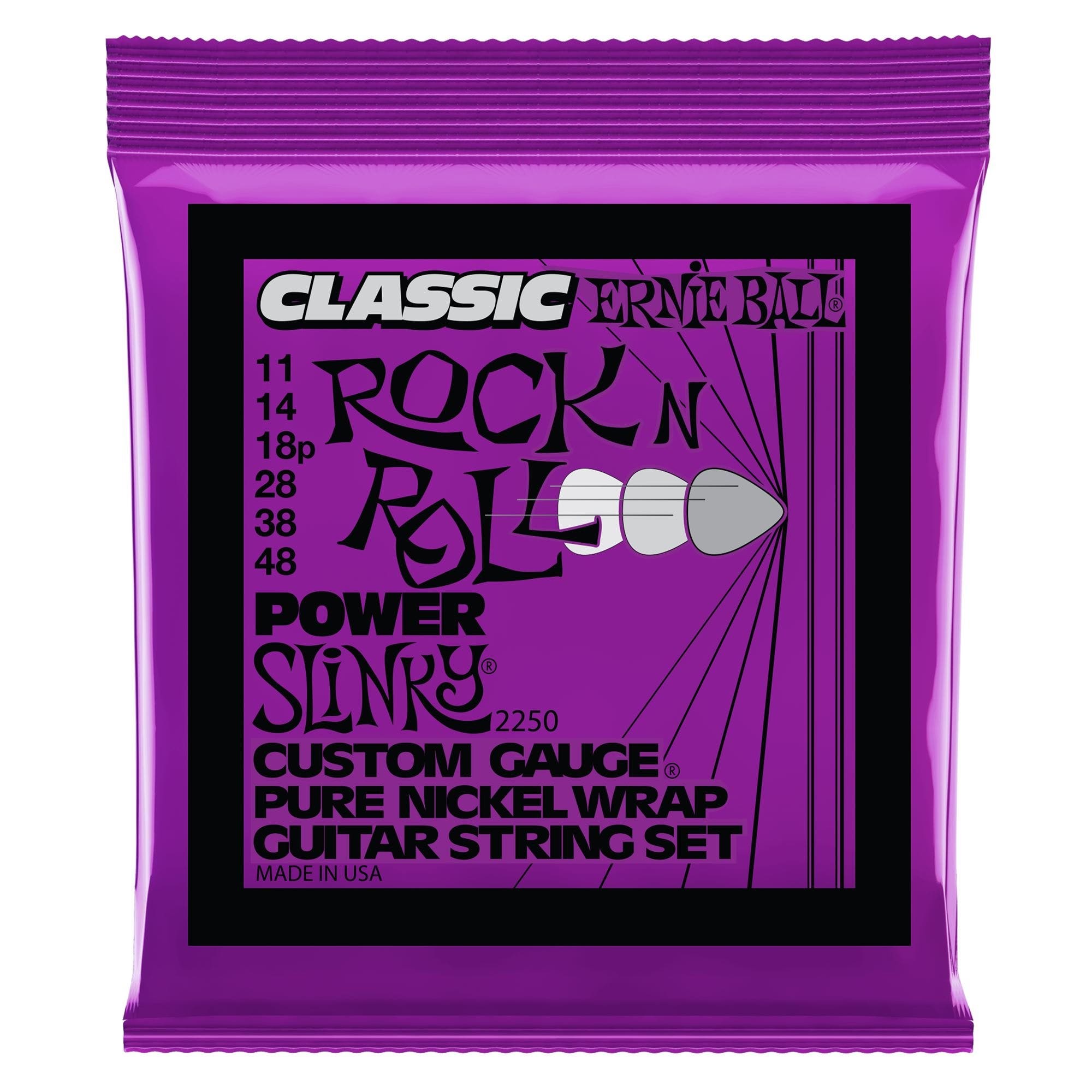 Ernie Ball 2250 Power Slinky Classic Rock N Roll Pure Nickel Strings