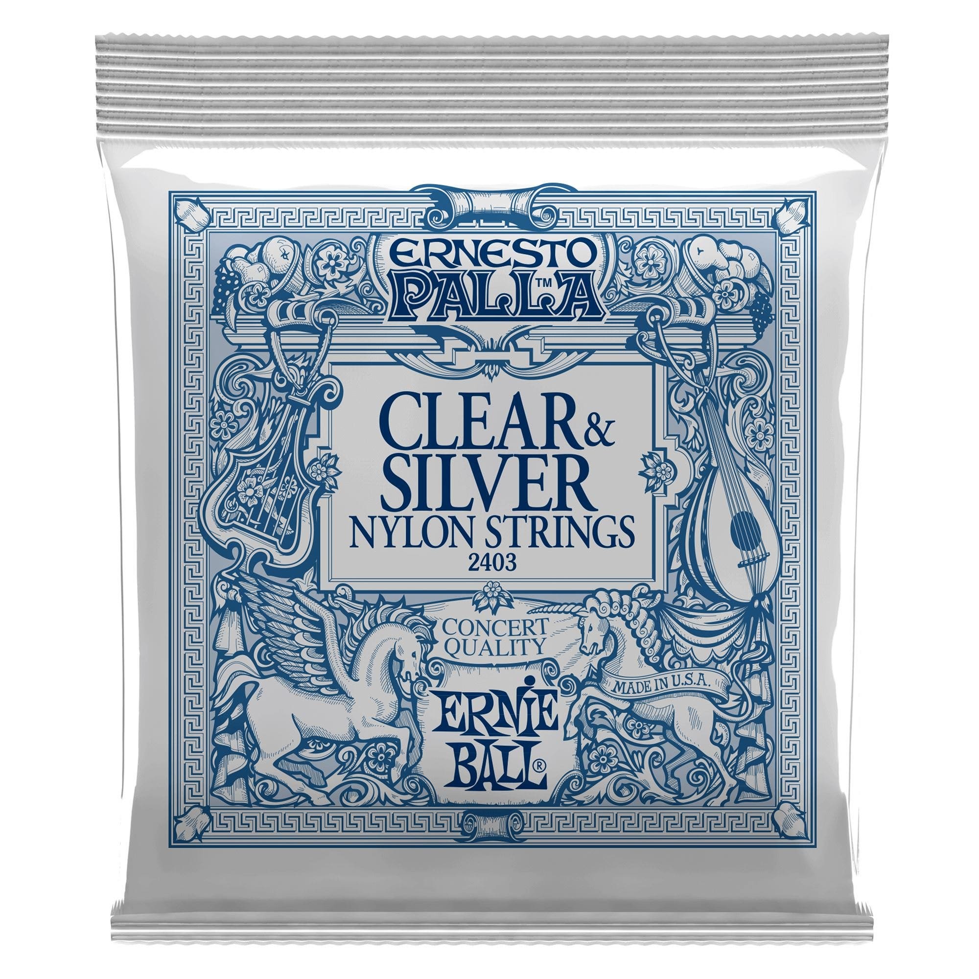 Ernie Ball P02403 Ernesto Palla Clear and Silver Nylon Guitar Strings