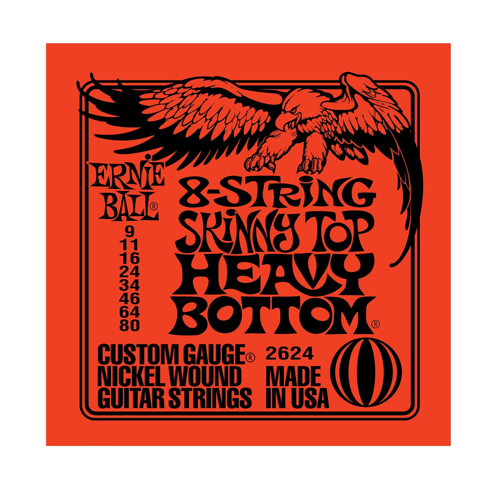 Ernie Ball 2624 8-String Skinny Top Heavy Bottom Guitar Strings