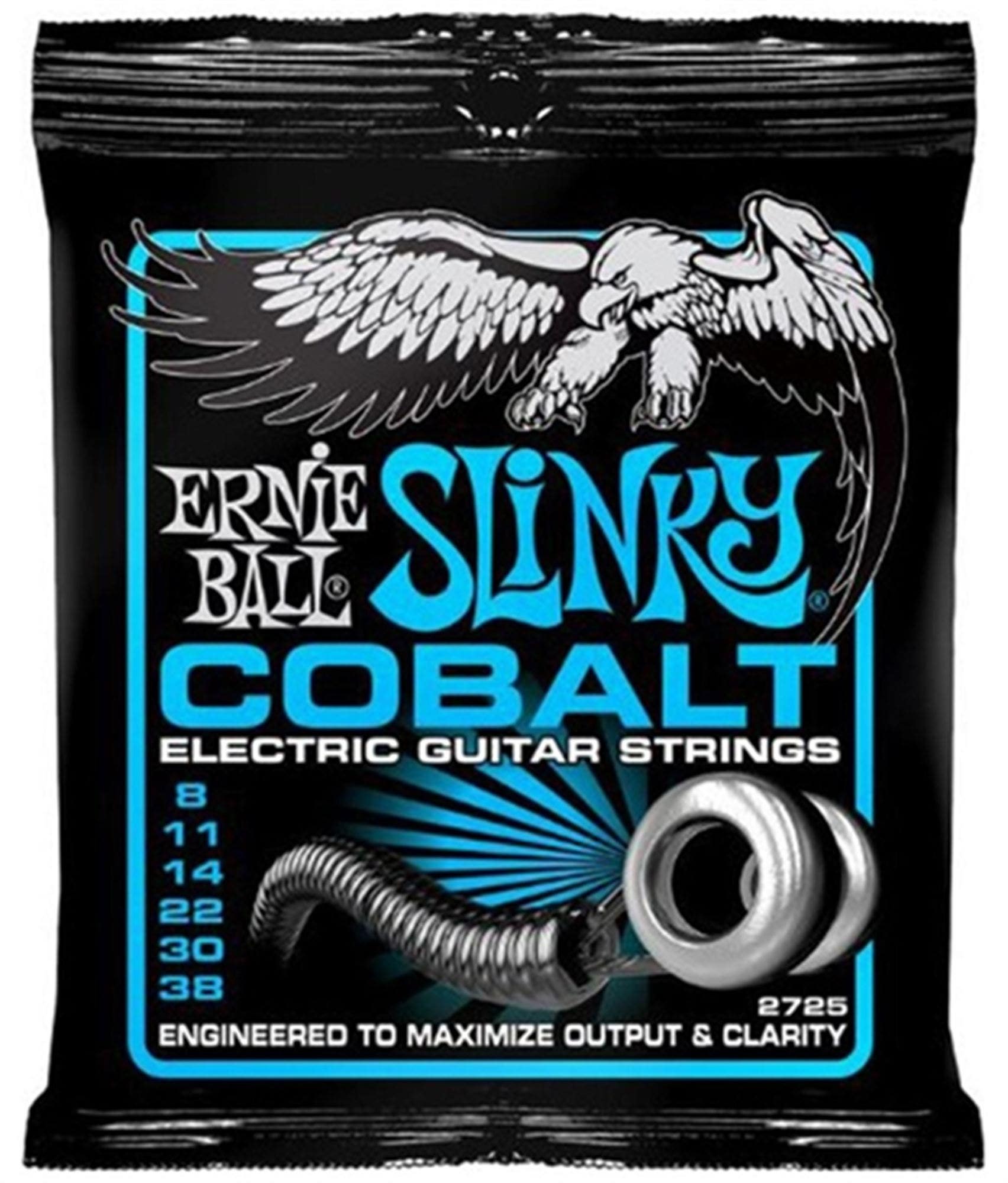 Ernie Ball 2725 Cobalt Slinky Electric Guitar Strings 8-38
