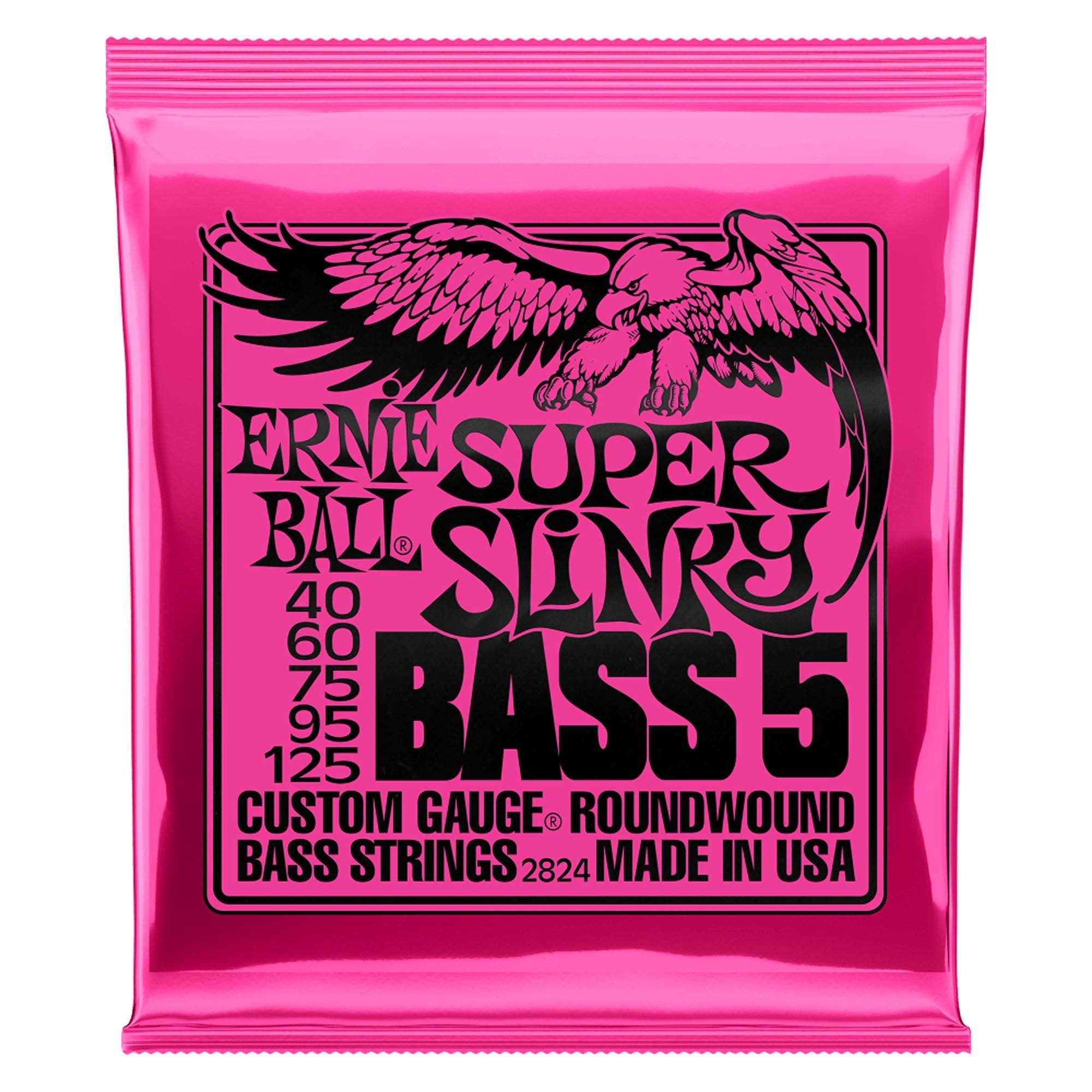 Ernie Ball P02824 Super Slinky 5 String Nickel Wound Bass Strings