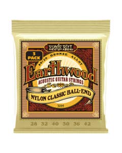 Ernie Ball P02069 Earthwood Folk Nylon Ball End Classical Strings