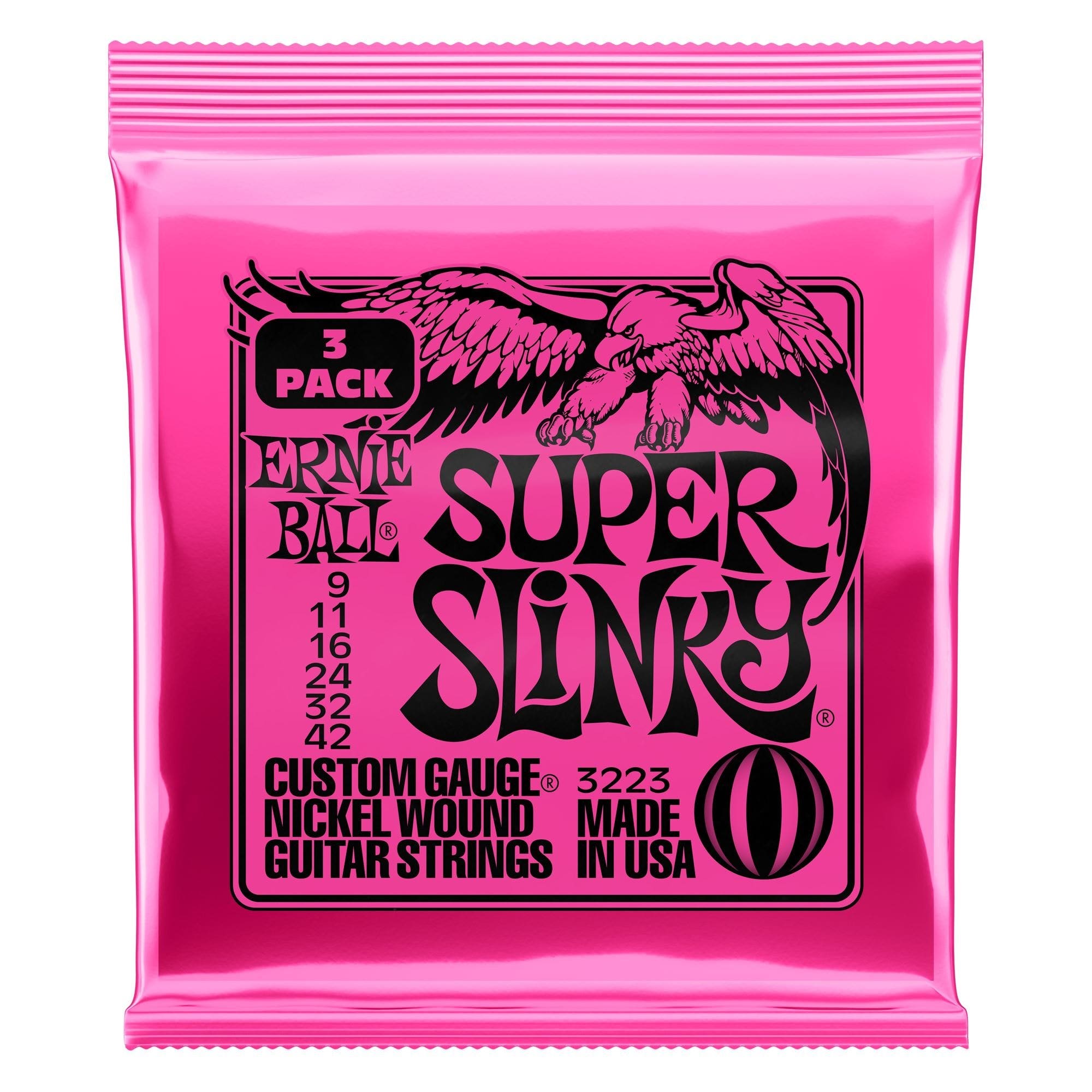 Ernie Ball P03223 Super Slinky Strings 3 Pack