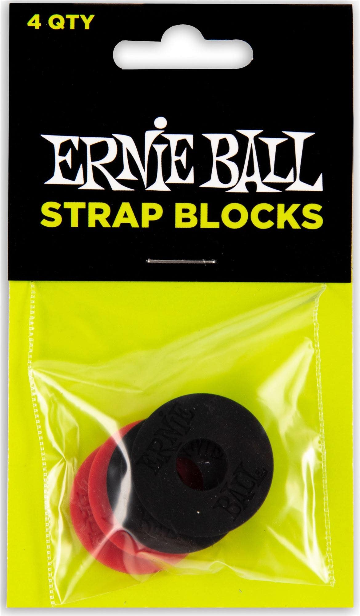 Ernie Ball P04603 Strap Blocks Black and Red 4 Pack