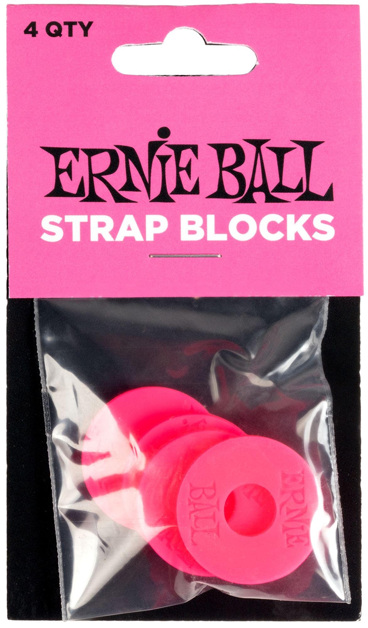 Ernie Ball P05623 Strap Blocks Pink 4 Pack
