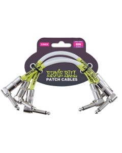 Ernie Ball 6 inch Patch cables White 3 pack