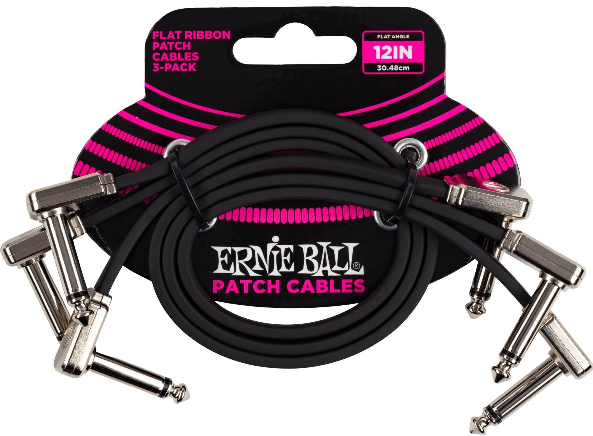 Ernie Ball Flat Ribbon Patch Cable 3 Pack