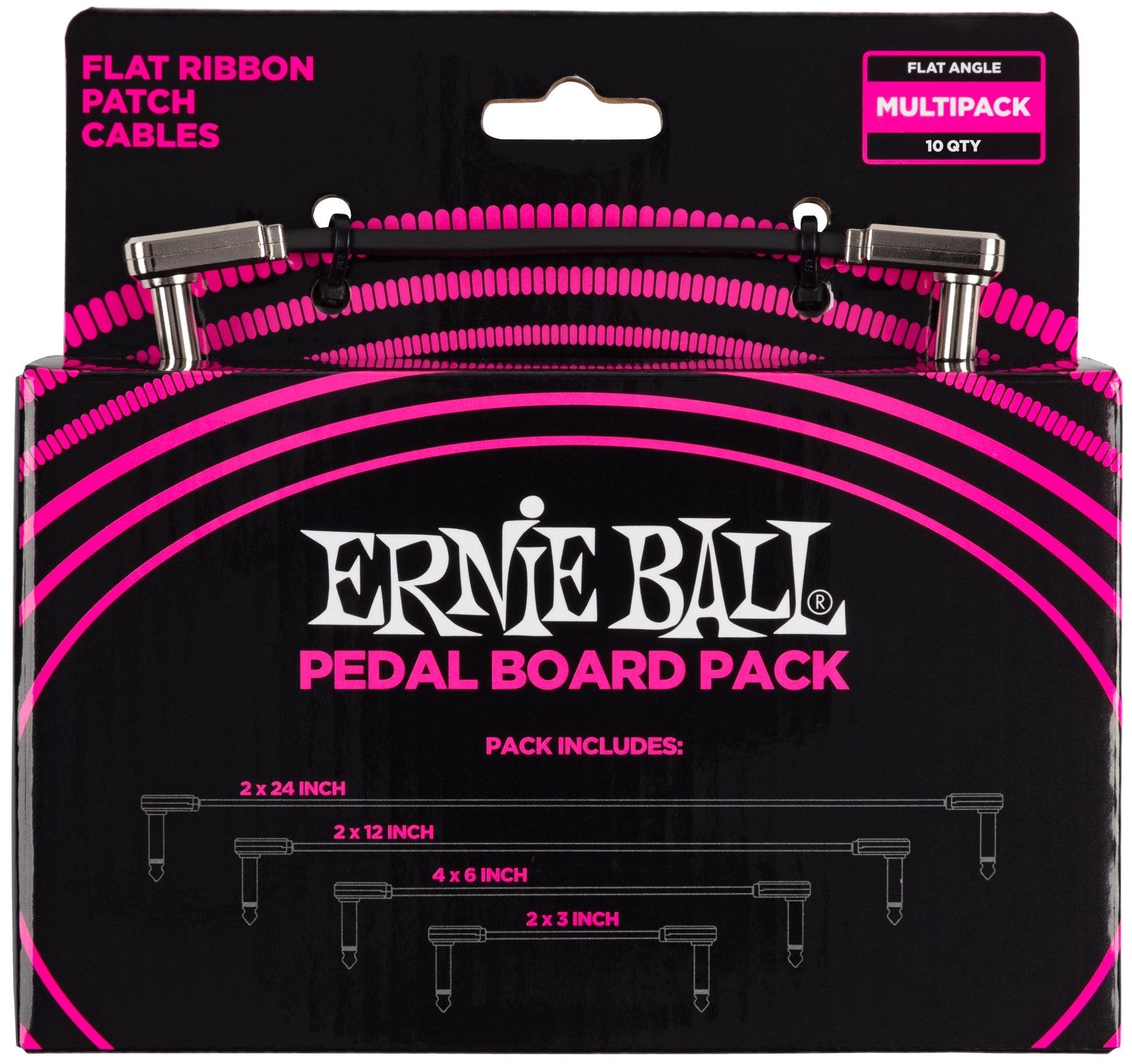 Ernie Ball P06224 Flat Ribbon Patch Cable Pedalboard Kit