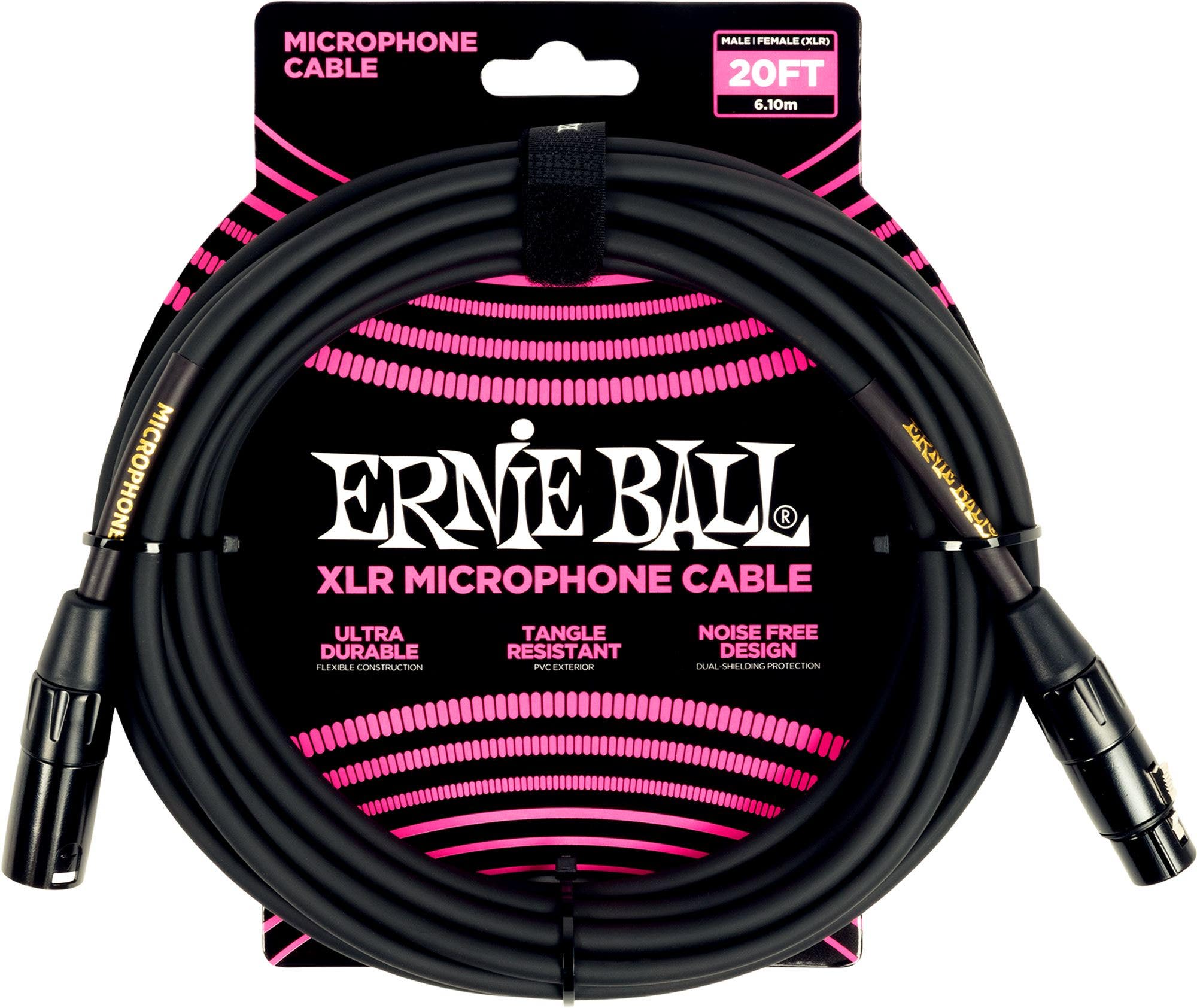 Ernie Ball P06388 XLR Microphone Cable Black 20'