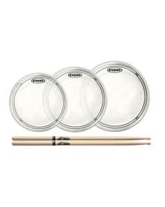 Evans EC2S Standard Clear Tom Head and Drum Stick Package