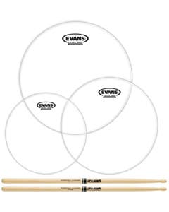 Evans G2 Rock Tom Pack Clear 10 12 16