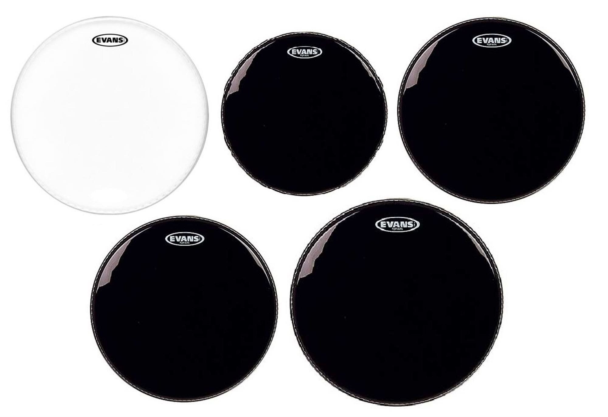 Evans Black Hydraulic 10/12/14/16 Tom PAK W/B14G1 Snare Head