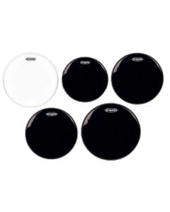 Evans Black Hydraulic 10/12/14/16 Tom PAK W/B14G1 Snare Head