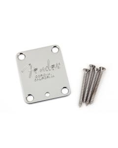 Fender 4 Bolt Neck Plate Corona Stamp Chrome