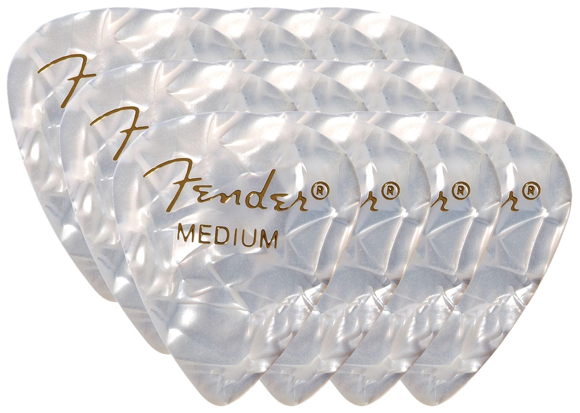 Fender 351 Premium Picks 12 Pack White MOTO Medium