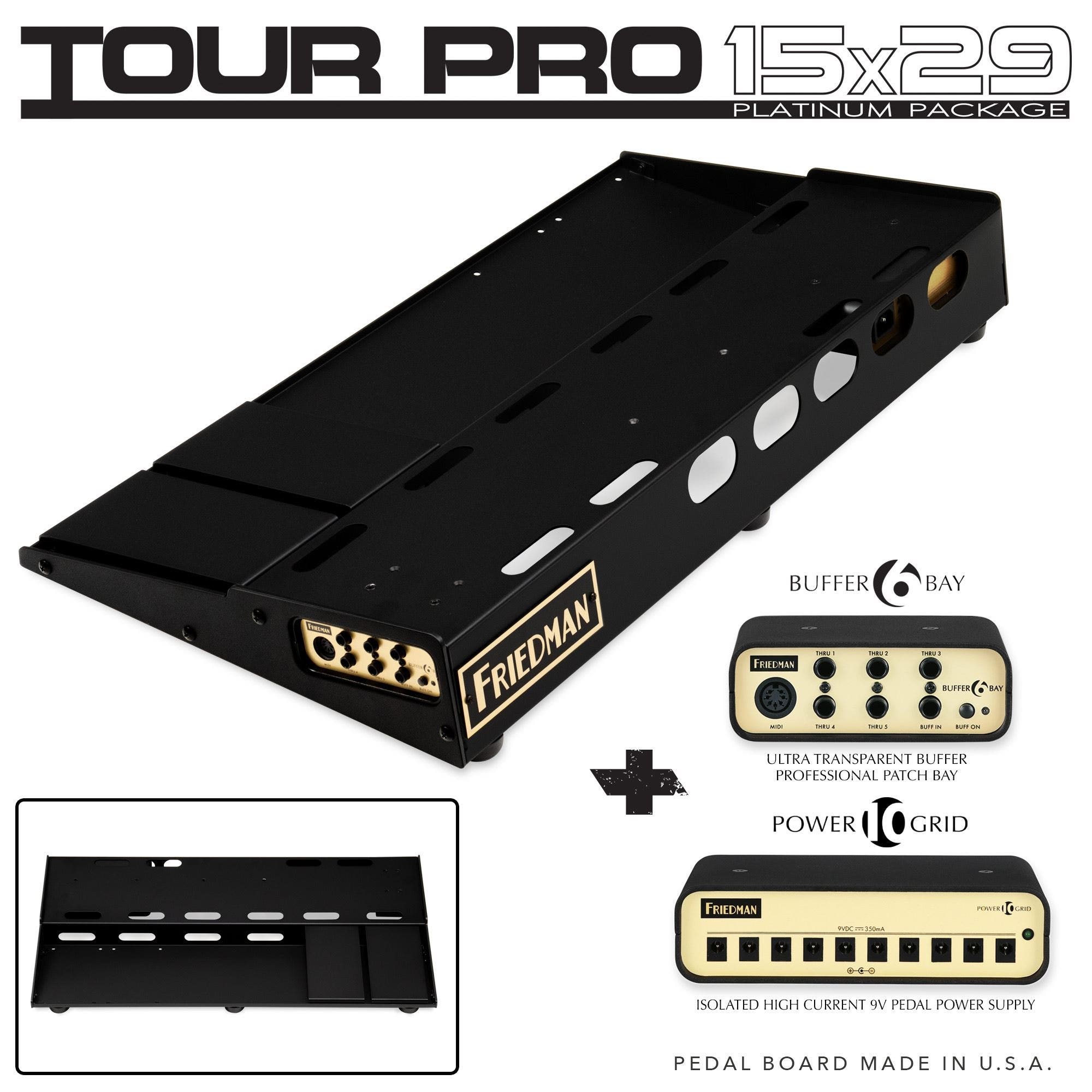 Friedman Tour Pro 15" x 29" Platinum Pedal Board w/Buffer and Power Grid 10