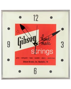Gibson Vintage Lighted Wall Clock Handmade Strings