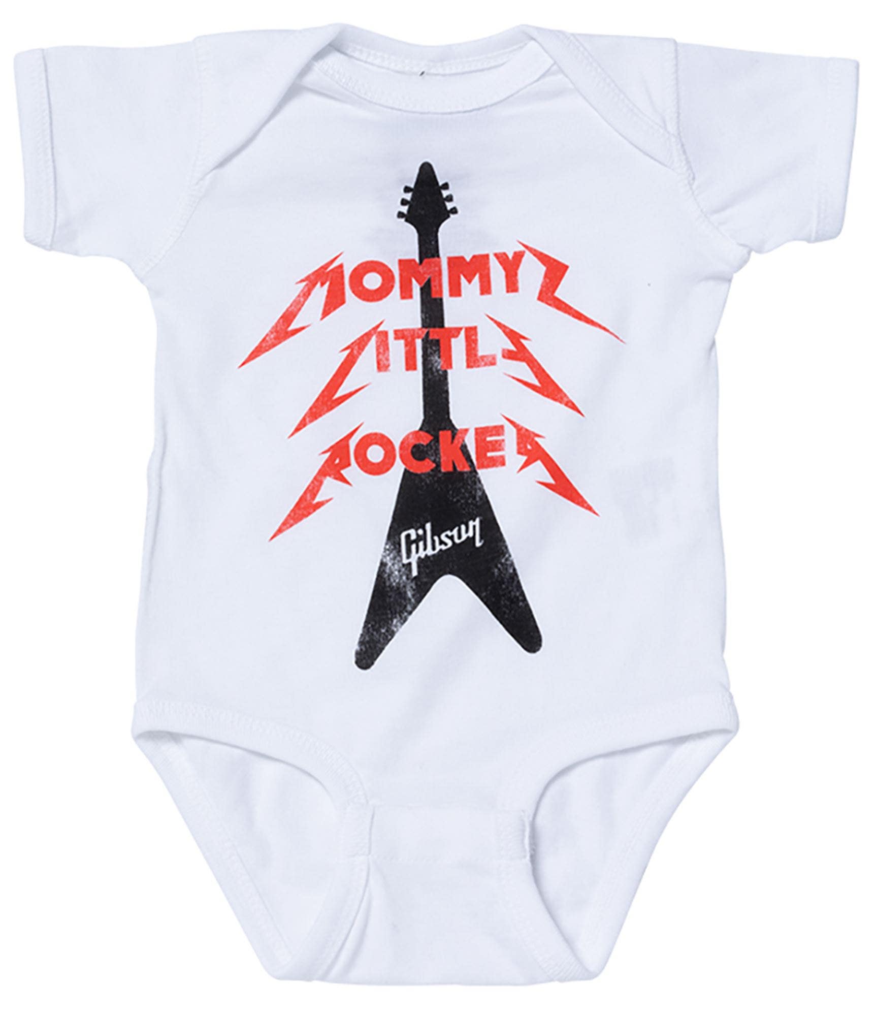 Gibson Mommys Little Rocker Fly V Onesie White