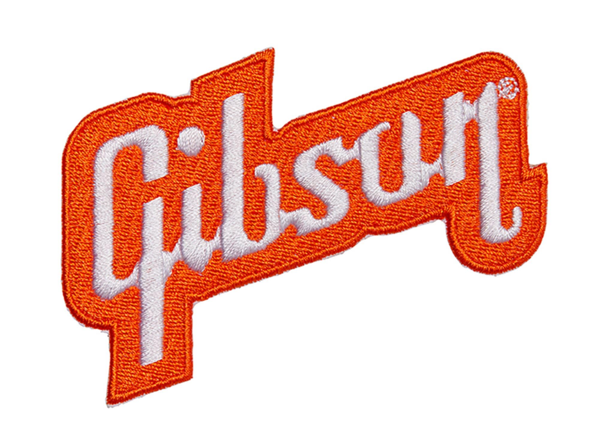 Gibson Logo Patch, Orange with White Logo