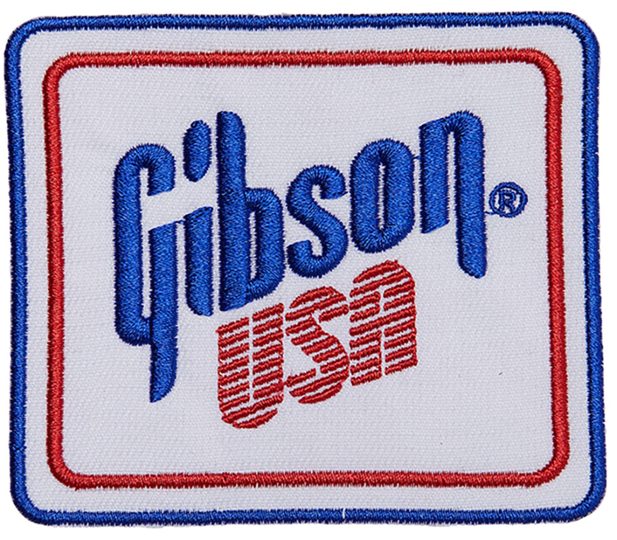 Gibson USA Vintage Patch White with Blue Red Logo