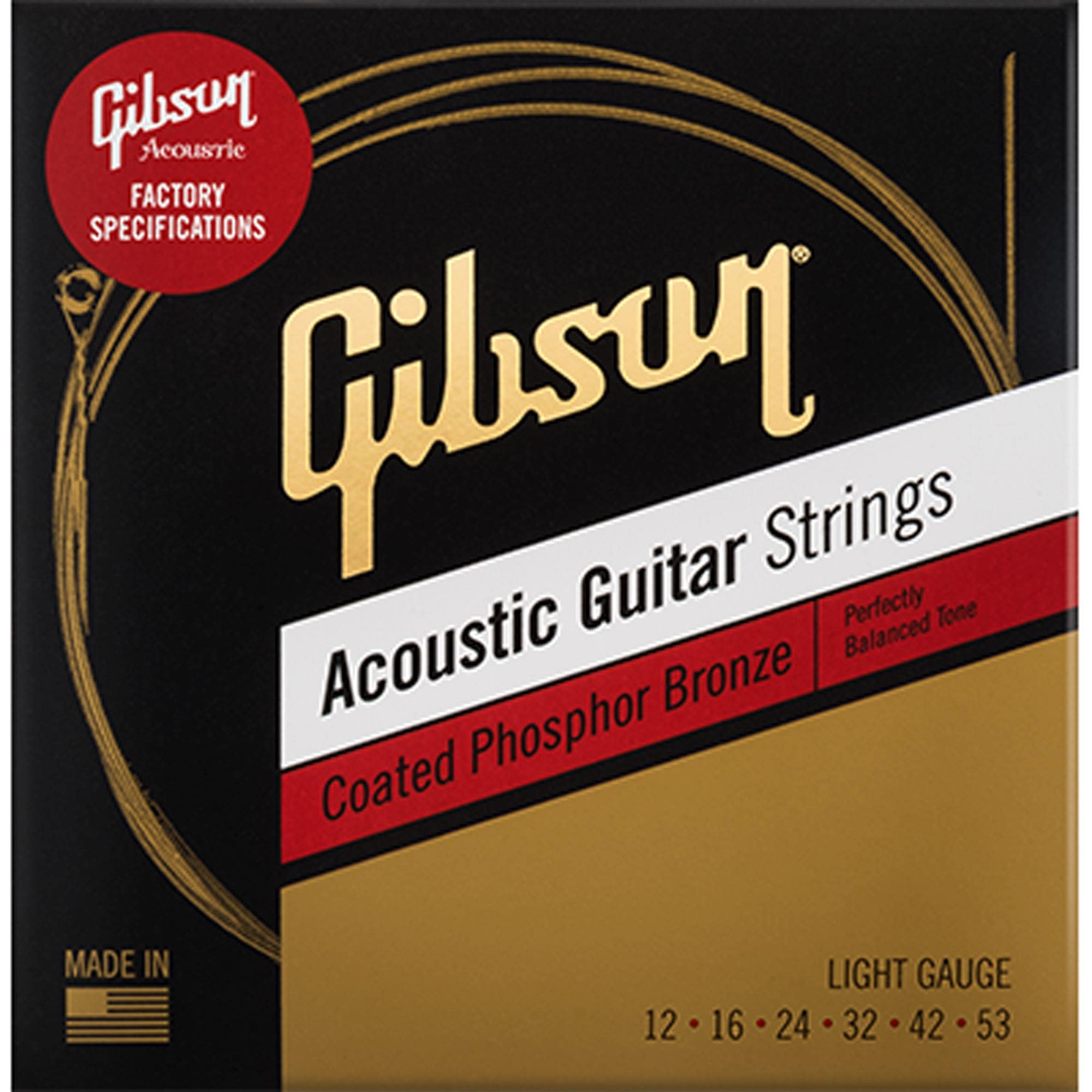 Gibson Coated Phosphor Bronze Acoustic Guitar Strings