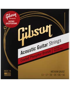 Gibson Coated Phosphor Bronze Acoustic Guitar Strings, Medium .013-.056