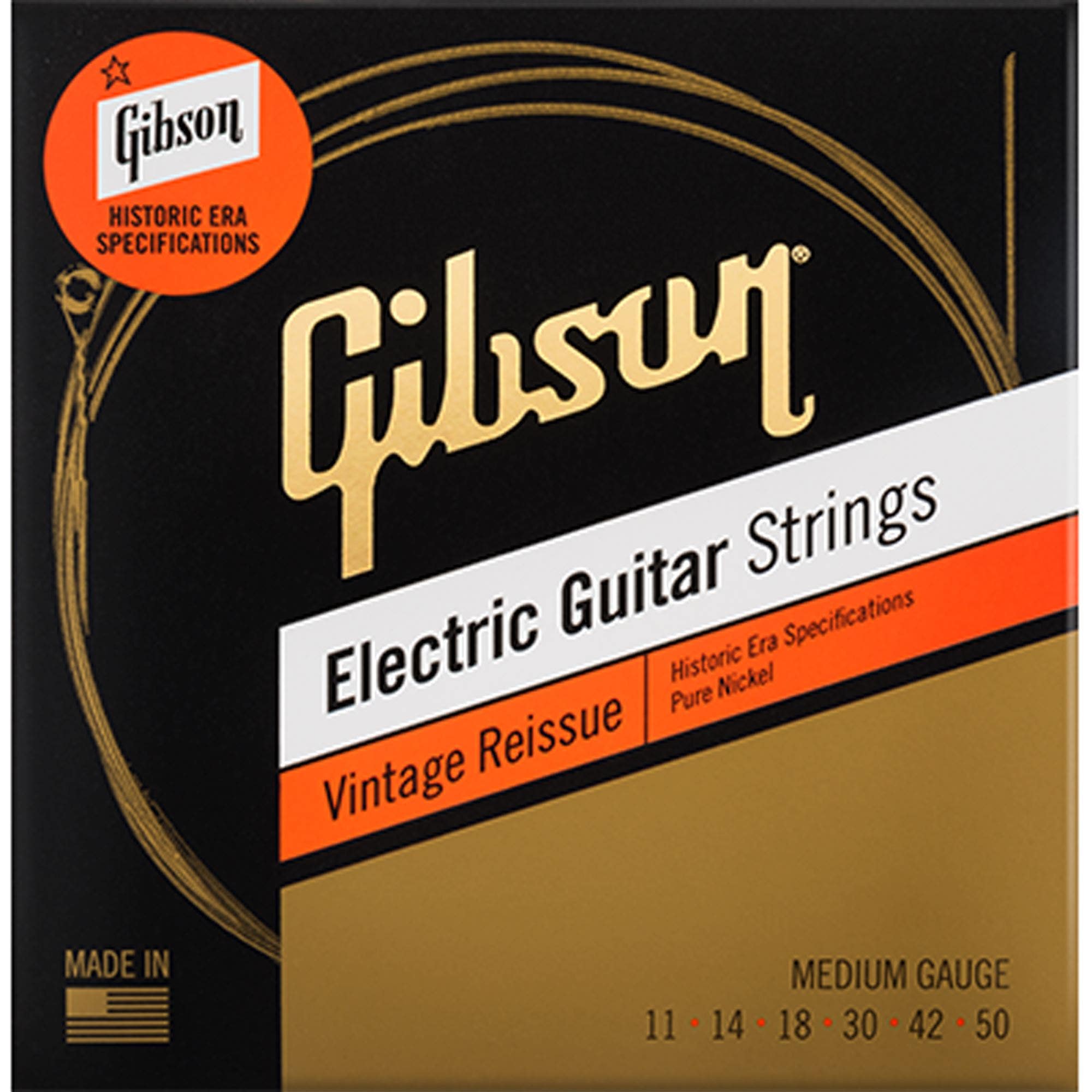 Gibson Vintage Reissue Electric Guitar Strings, Medium .011-.050
