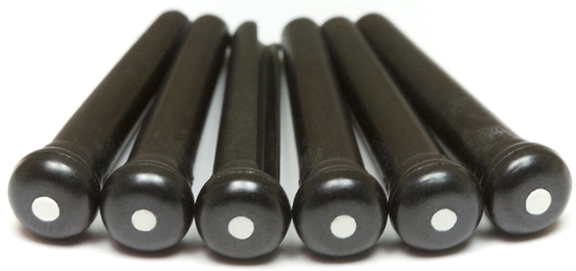 Graph Tech PP-2122-00 TUSQ Bridge Pins Black With White Inlay