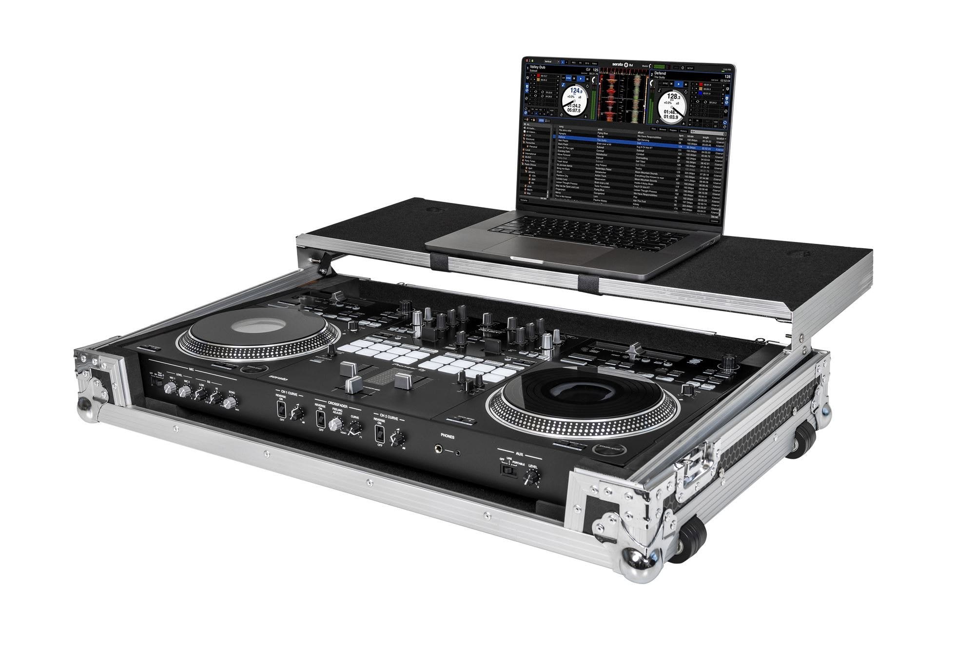 Headliner Flight Case with Laptop Platform and Wheels for DDJREV7