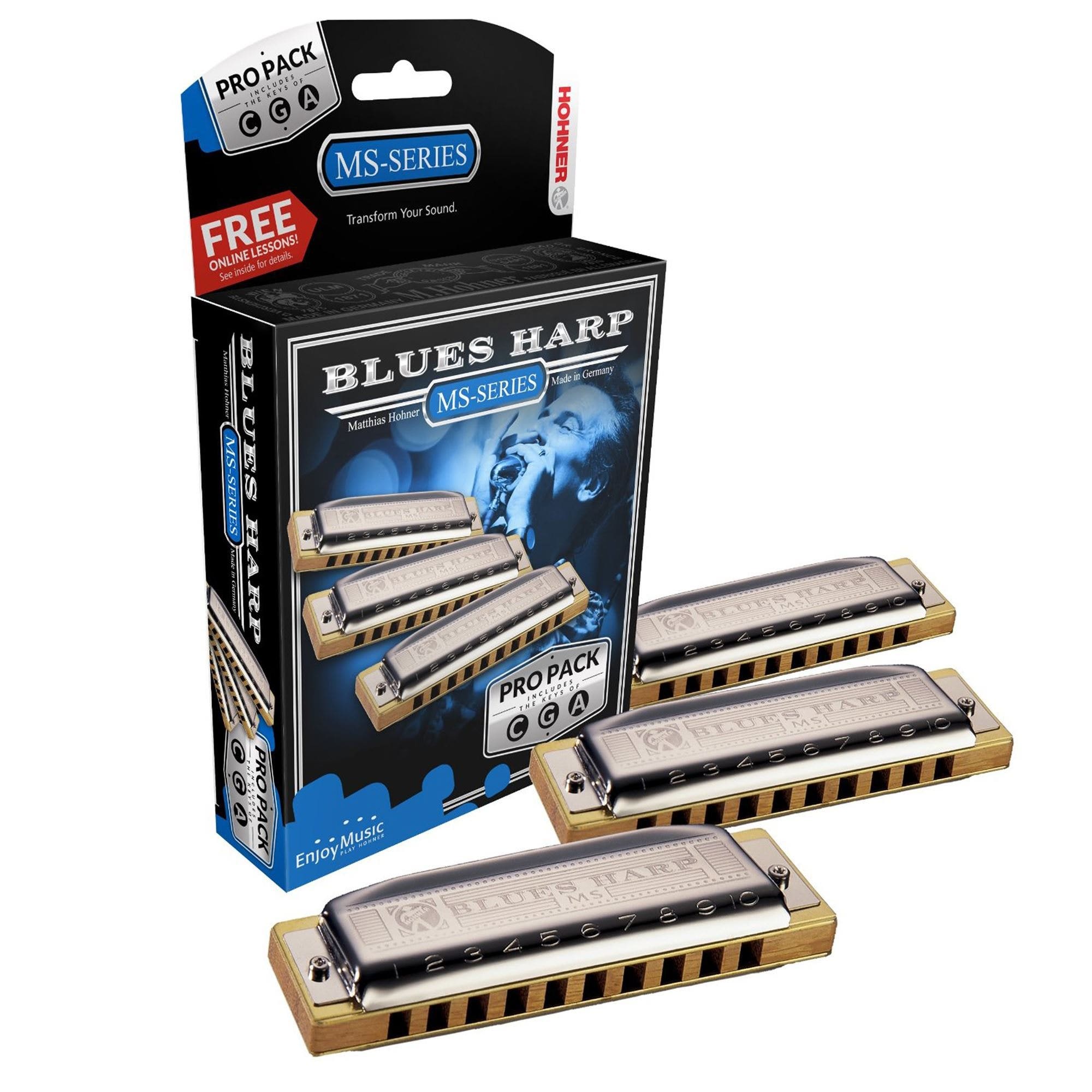Hohner 532 Blues Harp Pro Pack Harmonica Set