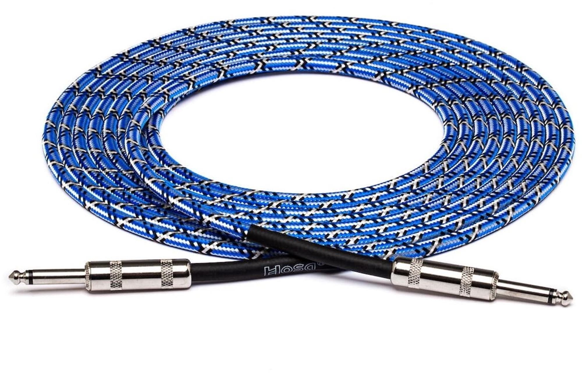 Hosa 3GT-18C1 Cloth Guitar Cable Blue White Black