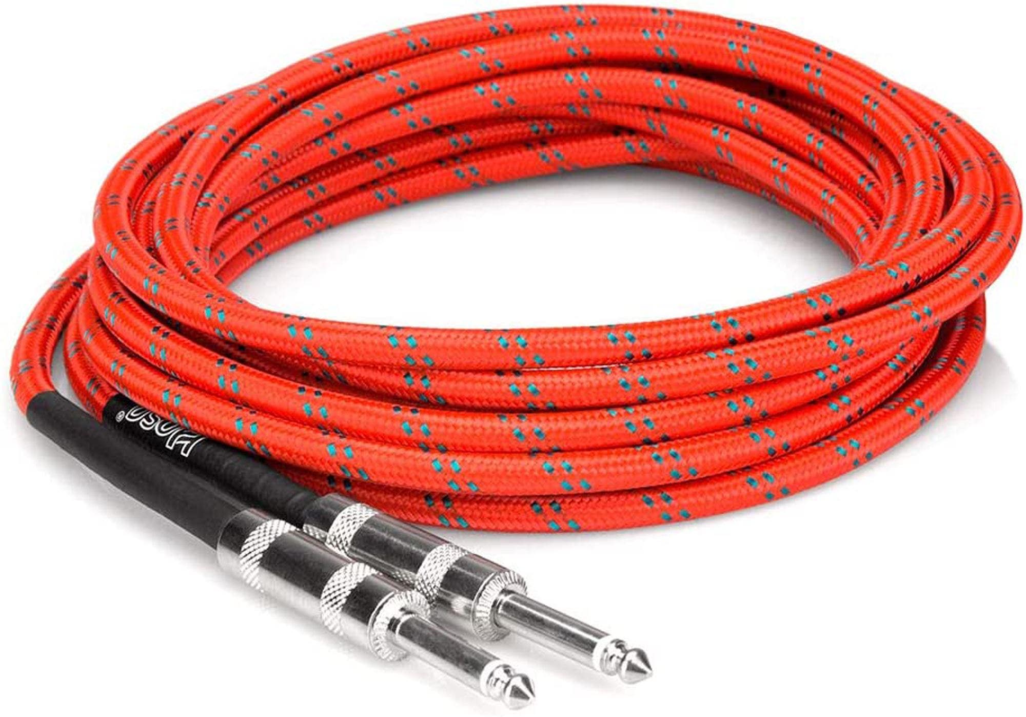 Hosa 3GT-18C3 Cloth Guitar Cable Red Green