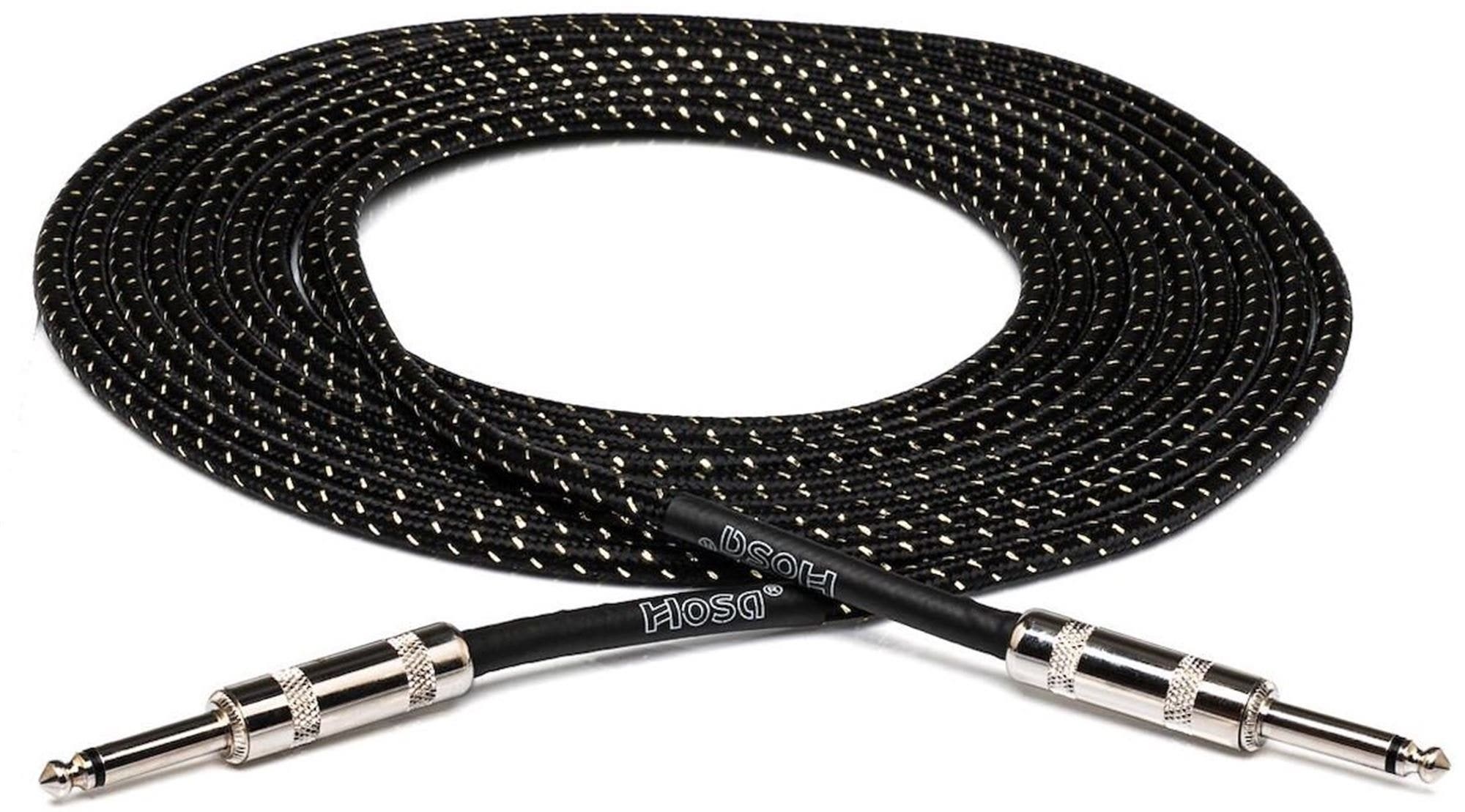 Hosa 3GT-18C4 Cloth Guitar Cable Black Gold